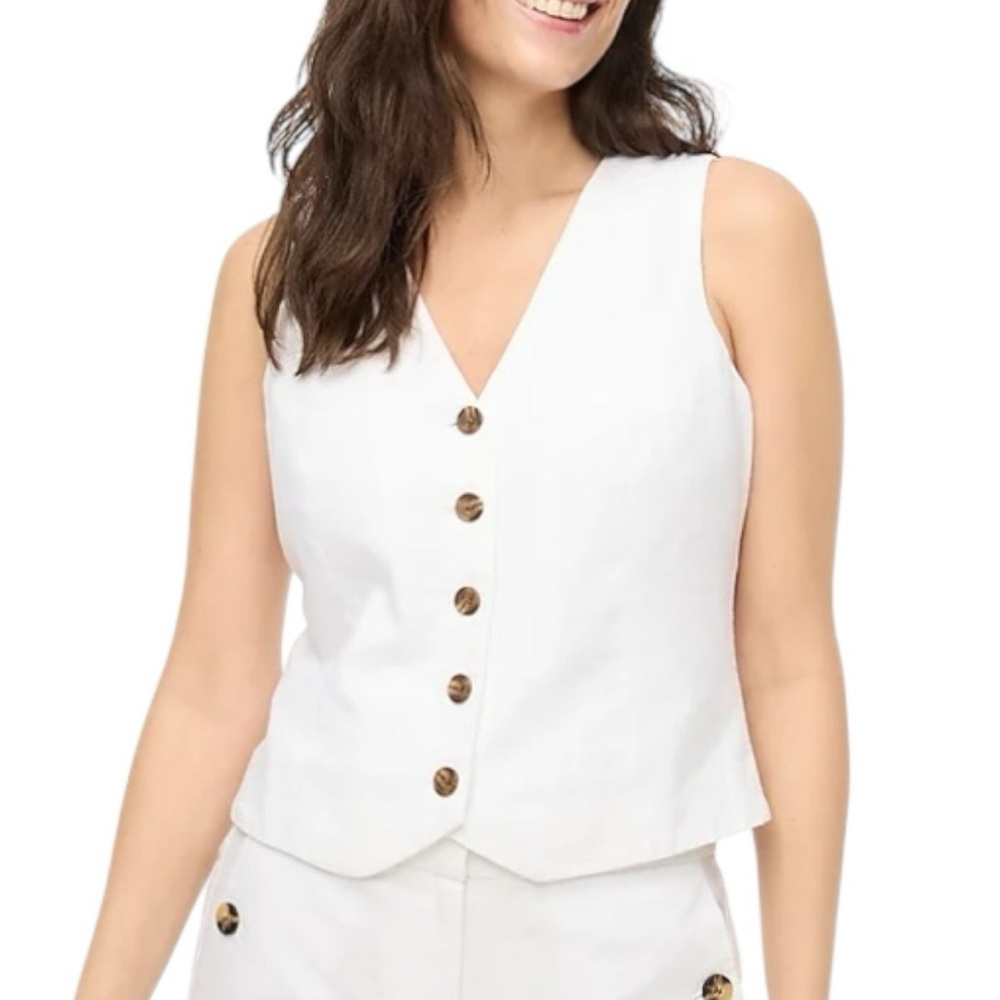 J. Crew Linen Vest - Picture 2 of 8
